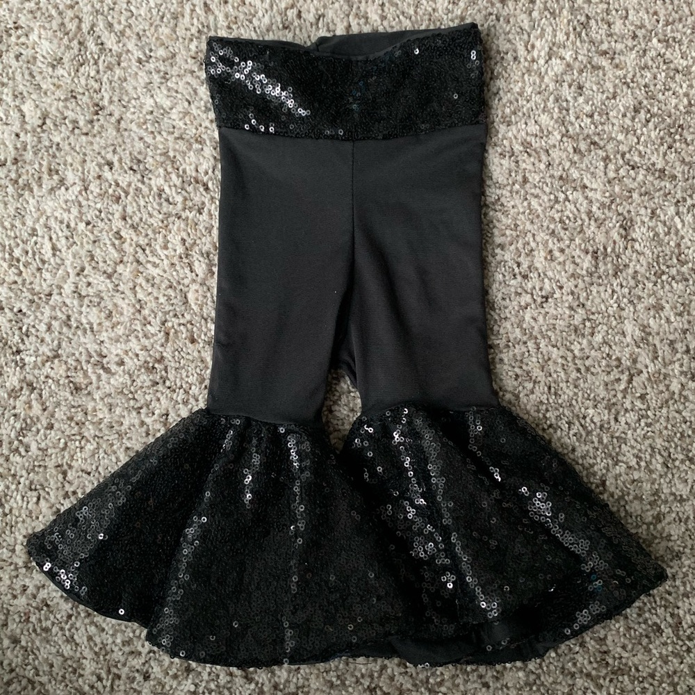 Black Sequins Bell Bottoms size 3-6 months